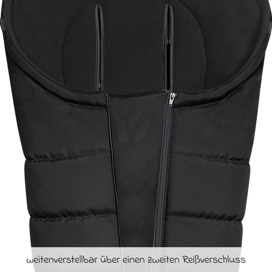 Odenwälder Benno fleece footmuff for buggy, baby carriage and baby carriage - Black