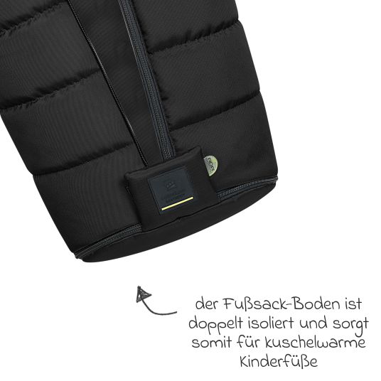 Odenwälder Benno fleece footmuff for buggy, baby carriage and baby carriage - Black