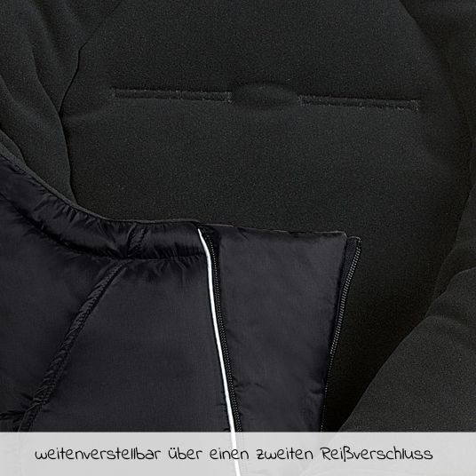 Odenwälder Fleece-Fußsack Carlo für Kinderwagen, Sportwagen & Buggy - Black