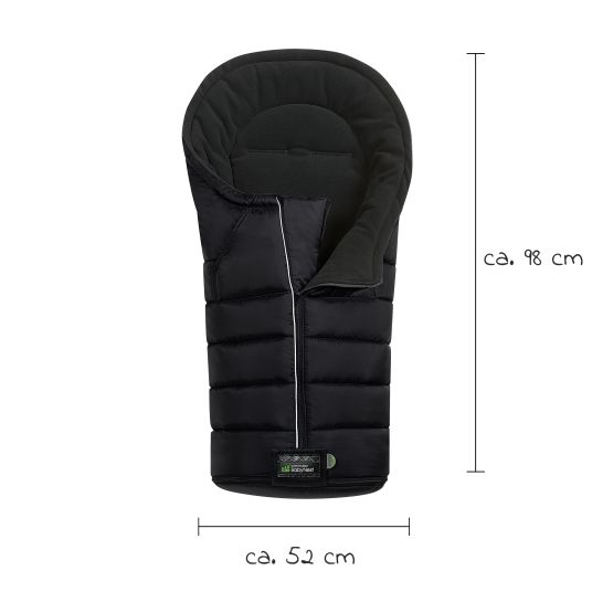 Odenwälder Carlo fleece footmuff for baby carriage, pushchair & buggy - Black