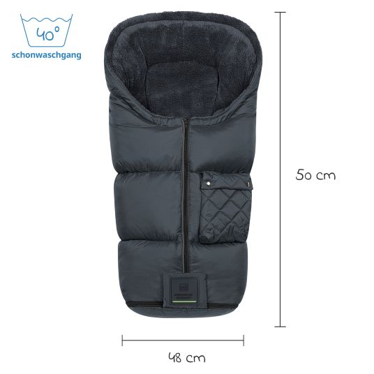 Odenwälder Gino-cs fleece footmuff for buggy, baby carriage and baby carriage - anthracite