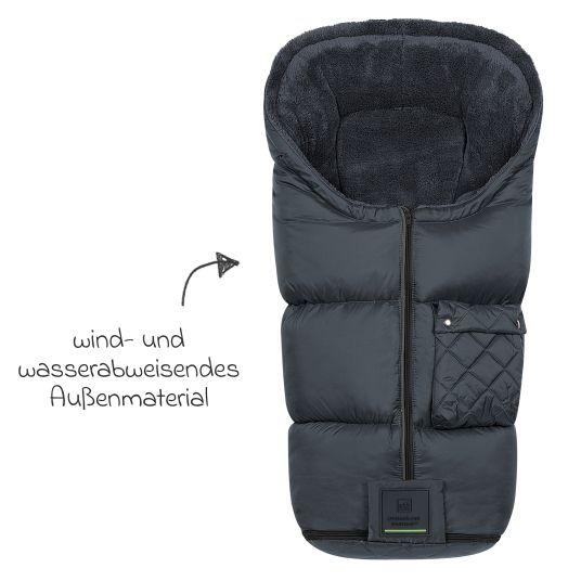 Odenwälder Gino-cs fleece footmuff for buggy, baby carriage and baby carriage - anthracite