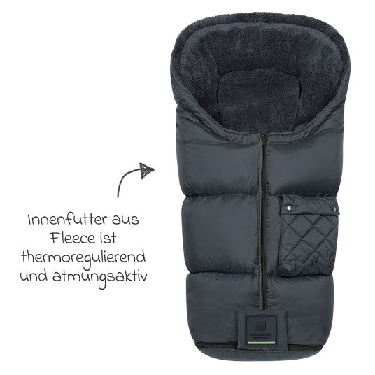 Odenwälder Gino-cs fleece footmuff for buggy, baby carriage and baby carriage - anthracite