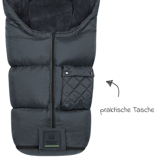 Odenwälder Gino-cs fleece footmuff for buggy, baby carriage and baby carriage - anthracite