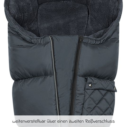 Odenwälder Gino-cs fleece footmuff for buggy, baby carriage and baby carriage - anthracite