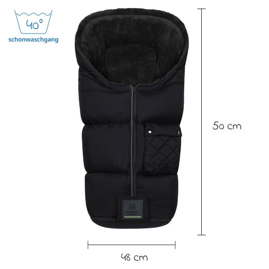 Odenwälder Gino-cs fleece footmuff for buggy, baby carriage and baby carriage - Black