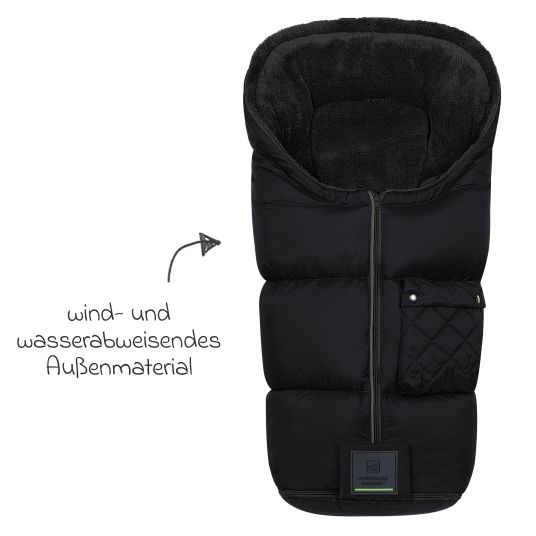 Odenwälder Gino-cs fleece footmuff for buggy, baby carriage and baby carriage - Black