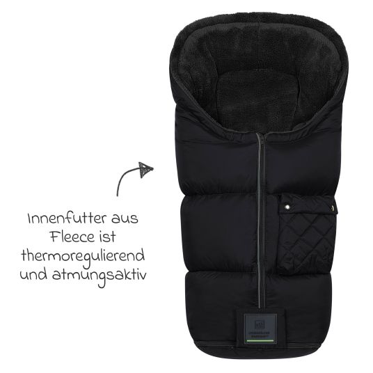 Odenwälder Gino-cs fleece footmuff for buggy, baby carriage and baby carriage - Black