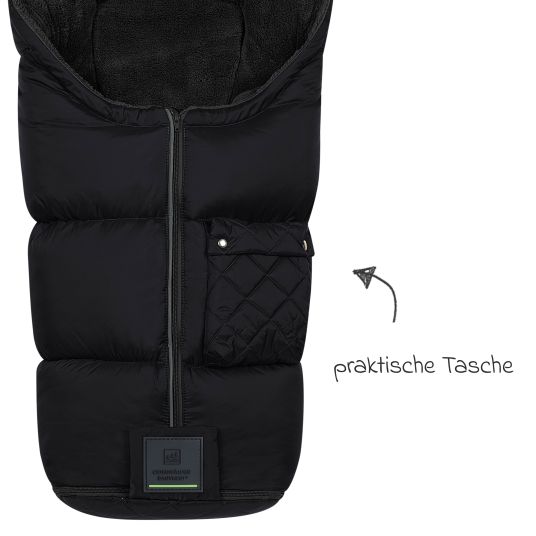 Odenwälder Gino-cs fleece footmuff for buggy, baby carriage and baby carriage - Black