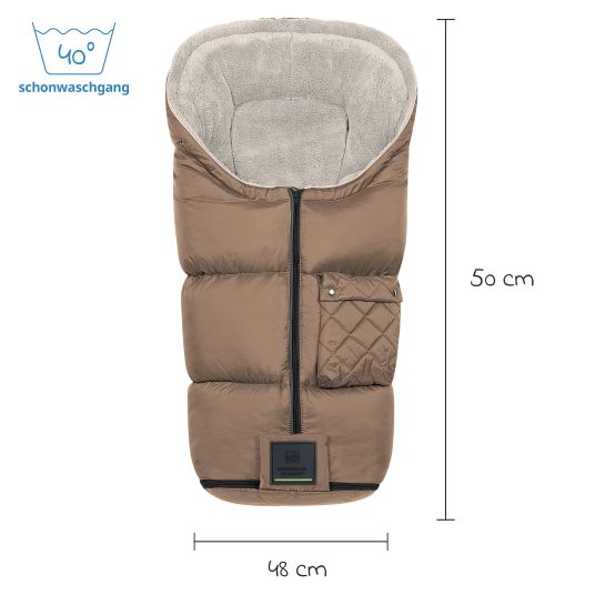 Odenwälder Gino-cs fleece footmuff for buggy, baby carriage and baby carriage - Desert Sand