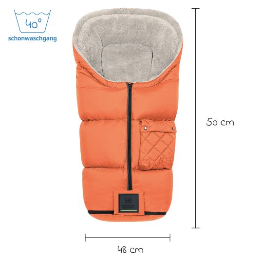 Odenwälder Gino-cs fleece footmuff for buggy, baby carriage and baby carriage - Red Orange