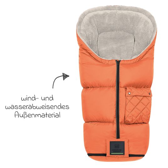 Odenwälder Gino-cs fleece footmuff for buggy, baby carriage and baby carriage - Red Orange