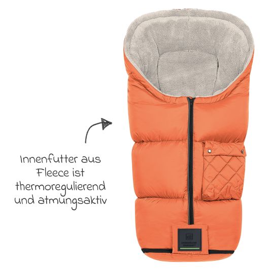 Odenwälder Gino-cs fleece footmuff for buggy, baby carriage and baby carriage - Red Orange