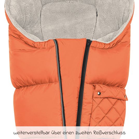 Odenwälder Gino-cs fleece footmuff for buggy, baby carriage and baby carriage - Red Orange