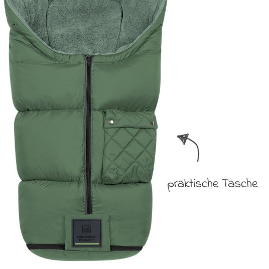 Odenwälder Gino-cs fleece footmuff for buggy, baby carriage and baby carriage - Steel Green