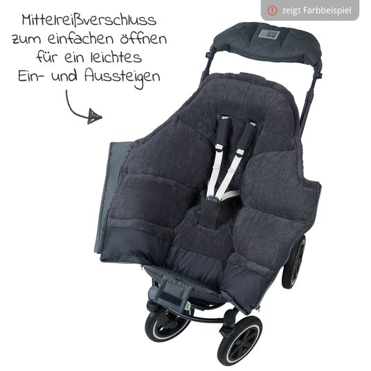 Odenwälder Fleece-Fußsack Gino-cs für Kinderwagen, Sportwagen & Buggy - Black
