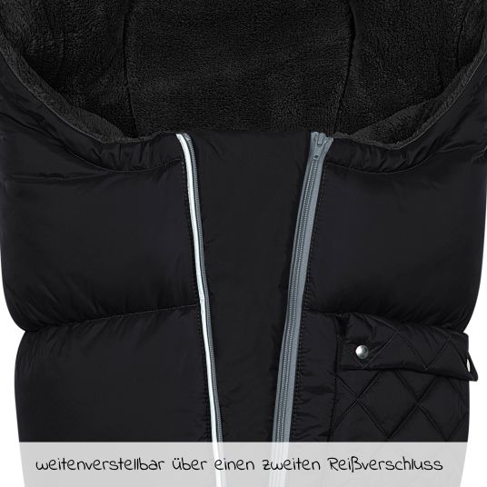 Odenwälder Fleece-Fußsack Gino-cs für Kinderwagen, Sportwagen & Buggy - Black