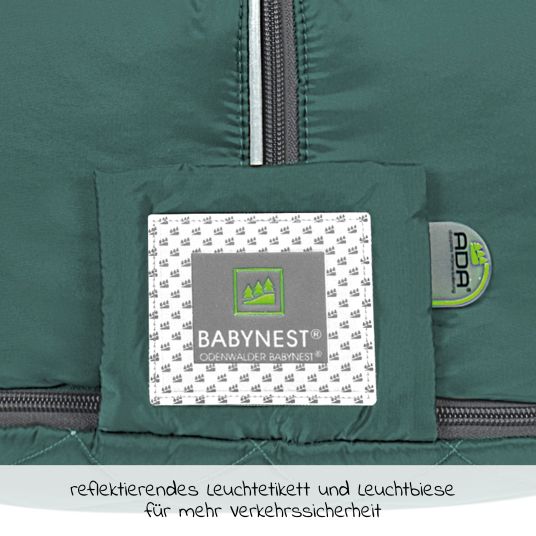 Odenwälder Fleece-Fußsack Gino-cs für Kinderwagen, Sportwagen & Buggy - Cosy Green