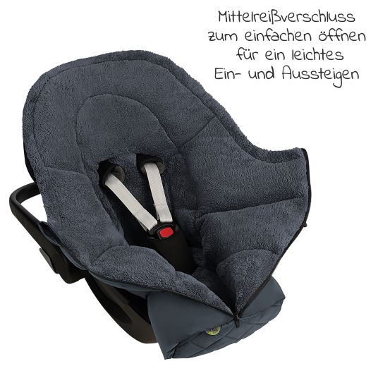 Odenwälder Gino fleece footmuff for infant car seats & carrycots - anthracite
