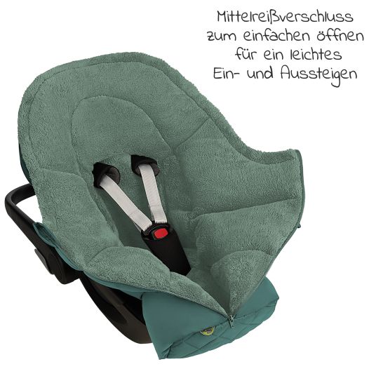 Odenwälder Gino fleece footmuff for infant car seats & carrycots - Cosy Green