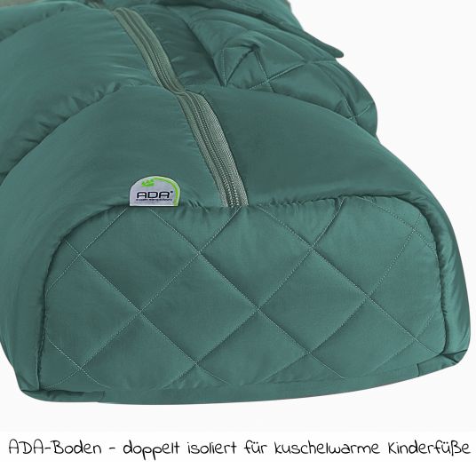 Odenwälder Gino fleece footmuff for infant car seats & carrycots - Cosy Green