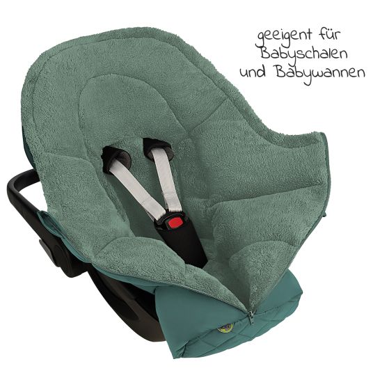 Odenwälder Gino, il coprigambe in pile per seggiolini auto e navicelle per neonati - Verde accogliente