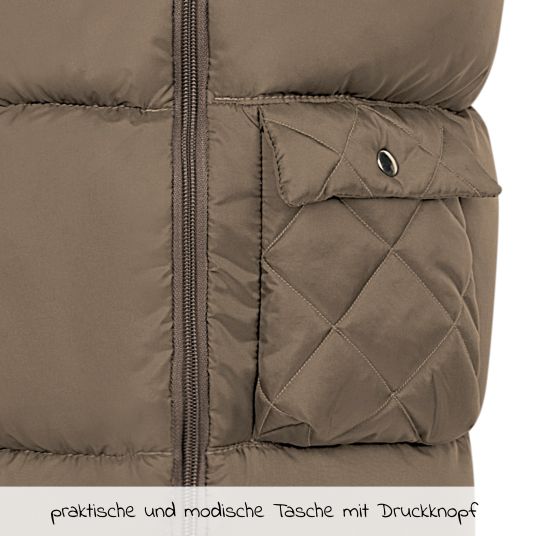 Odenwälder Gino fleece footmuff for infant car seats & carrycots - Dark Wood