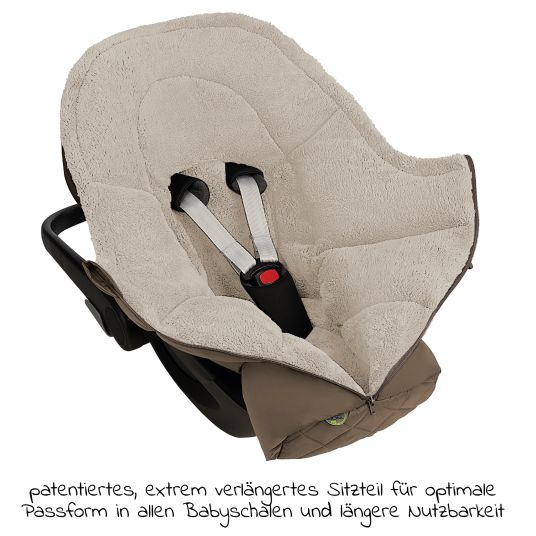 Odenwälder Gino fleece footmuff for infant car seats & carrycots - Dark Wood