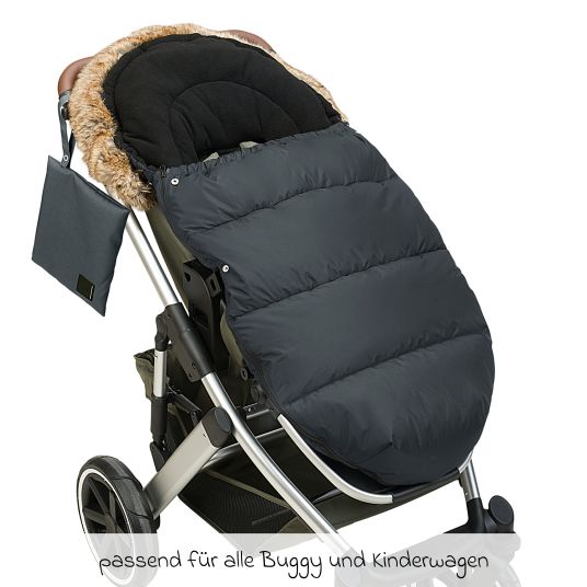 Odenwälder Marlon fleece footmuff with wetbag for buggy, baby carriage and baby carriage - anthracite