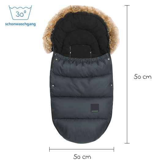 Odenwälder Marlon fleece footmuff with wetbag for buggy, baby carriage and baby carriage - anthracite