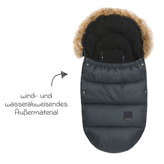 Odenwälder Marlon fleece footmuff with wetbag for buggy, baby carriage and baby carriage - anthracite