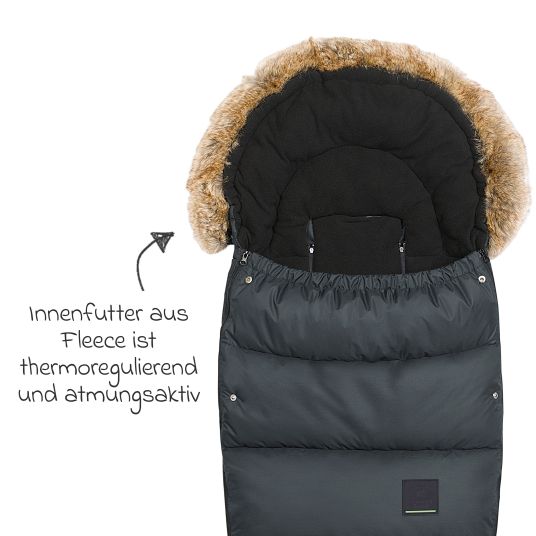 Odenwälder Fleece-Fußsack Marlon mit Wetbag für Buggy, Sport- und Kinderwagen - Anthrazit