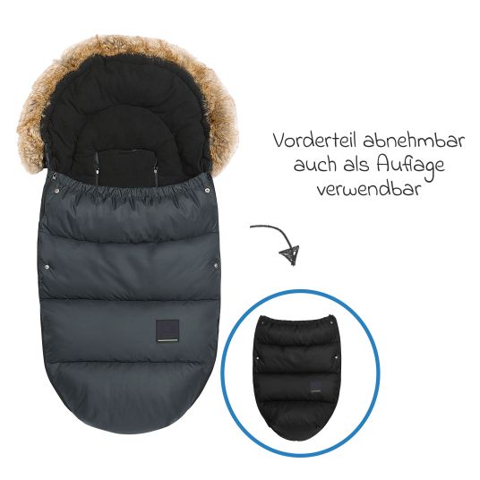 Odenwälder Marlon fleece footmuff with wetbag for buggy, baby carriage and baby carriage - anthracite