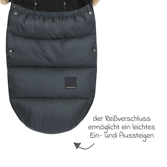 Odenwälder Marlon fleece footmuff with wetbag for buggy, baby carriage and baby carriage - anthracite