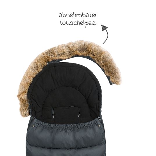 Odenwälder Marlon fleece footmuff with wetbag for buggy, baby carriage and baby carriage - anthracite