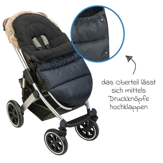 Odenwälder Marlon fleece footmuff with wetbag for buggy, baby carriage and baby carriage - anthracite