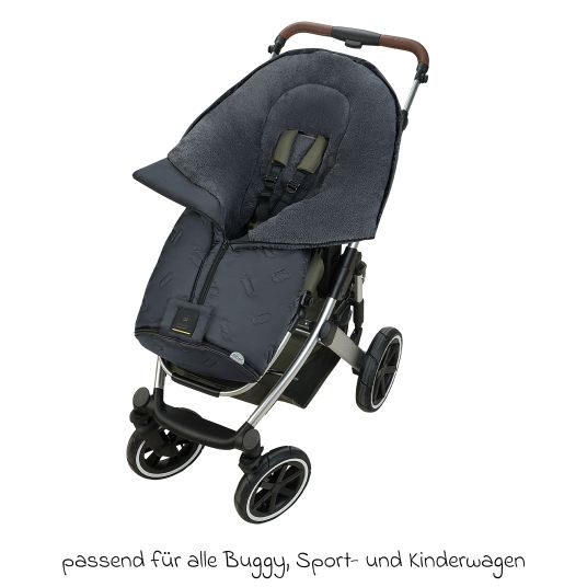 Odenwälder Fleece-Fußsack Oskar für Buggy, Sport- und Kinderwagen - Anthrazit