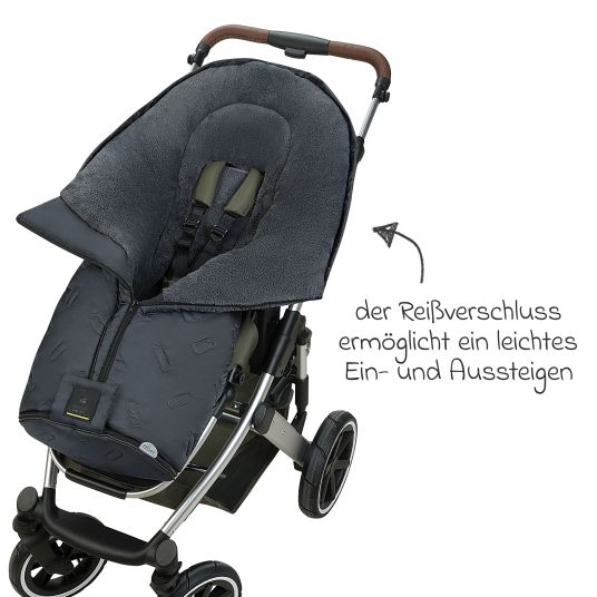 Odenwälder Fleece-Fußsack Oskar für Buggy, Sport- und Kinderwagen - Anthrazit