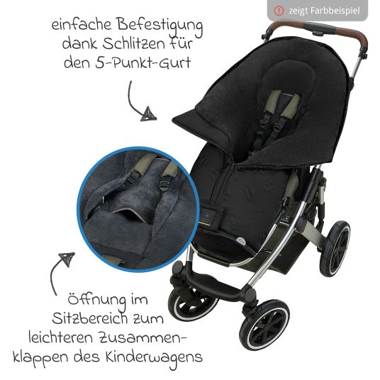 Odenwälder Oskar fleece footmuff for buggy, baby carriage and baby carriage - anthracite