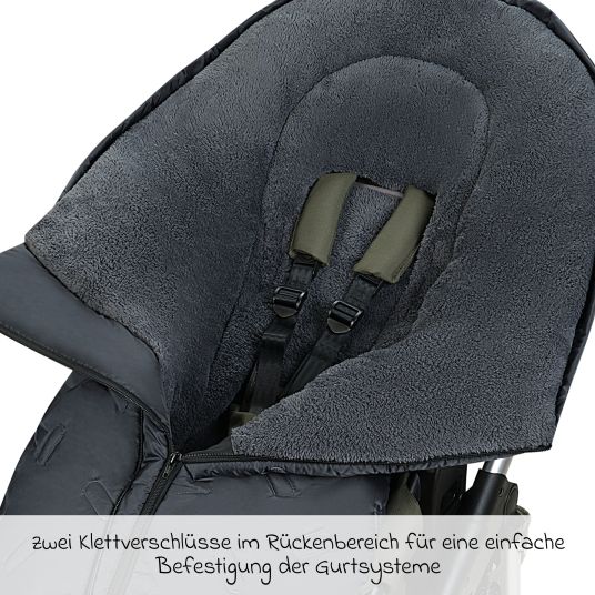 Odenwälder Fleece-Fußsack Oskar für Buggy, Sport- und Kinderwagen - Anthrazit