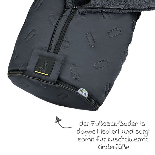 Odenwälder Fleece-Fußsack Oskar für Buggy, Sport- und Kinderwagen - Anthrazit