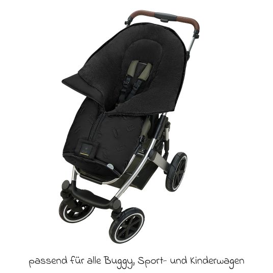 Odenwälder Oskar fleece footmuff for buggy, baby carriage and baby carriage - Black