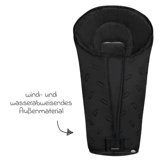 Odenwälder Oskar fleece footmuff for buggy, baby carriage and baby carriage - Black