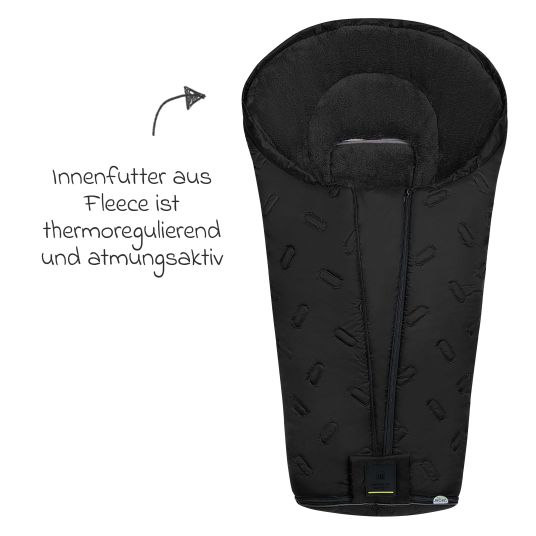 Odenwälder Oskar fleece footmuff for buggy, baby carriage and baby carriage - Black