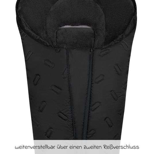 Odenwälder Oskar fleece footmuff for buggy, baby carriage and baby carriage - Black