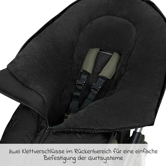 Odenwälder Oskar fleece footmuff for buggy, baby carriage and baby carriage - Black