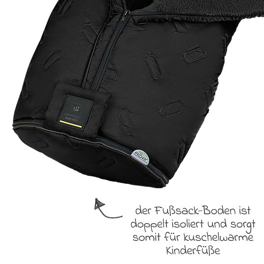 Odenwälder Oskar fleece footmuff for buggy, baby carriage and baby carriage - Black