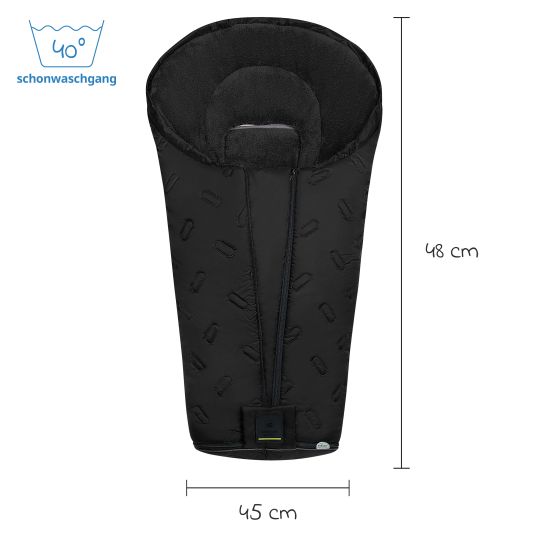 Odenwälder Oskar fleece footmuff for buggy, baby carriage and baby carriage - Black