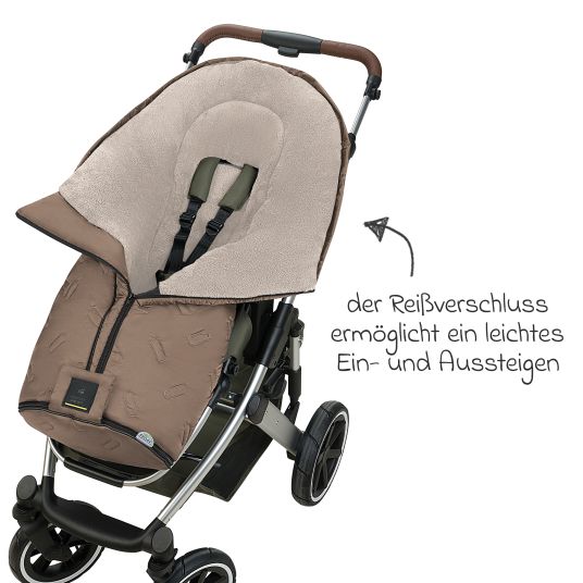 Odenwälder Coprigambe in pile Oskar per passeggino, carrozzina e carrozzina - Desert Sand