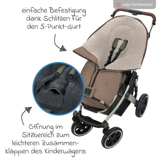 Odenwälder Oskar fleece footmuff for buggy, baby carriage and baby carriage - Desert Sand